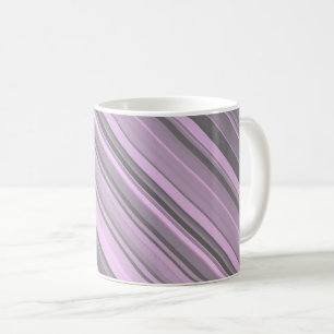 Caneca De Café Listras Cinza Roxo