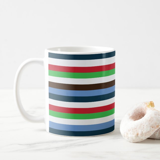 Caneca De Café Listras Coloridas  (Com Donut)