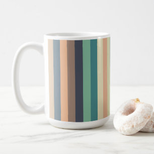 Caneca De Café Listras Coloridas da Moda 