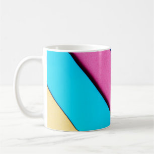 Caneca De Café Listras coloridas dos anos 80
