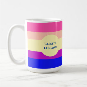 Caneca De Café Listras Coloridas Vibrantes-Verão-
