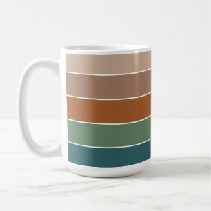Caneca De Café Listras Cor Sólida Simples Cores Quentes de Outono