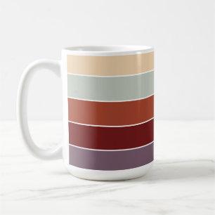 Caneca De Café Listras Cor Sólida Simples Cores Quentes de Outono