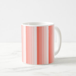 Caneca De Café Listras corais da sombra do pêssego