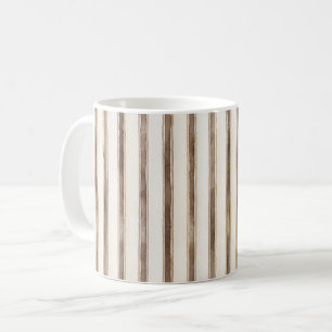 Caneca De Café Listras Creme Marrom