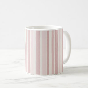 Caneca De Café Listras de Aquarela Rosa Blush Boho Moderno