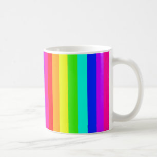 Caneca De Café listras de arco-íris barras coloridas