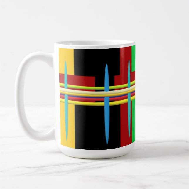 Caneca De Café Listras de arte moderna abstrato (Esquerda)