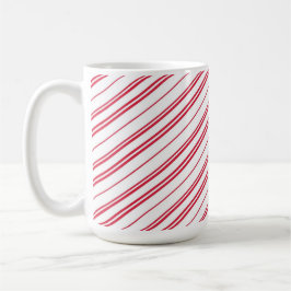 Caneca De Café Listras de Cana de Natal de Hortelã-Pimenta