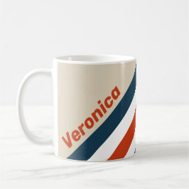 Caneca De Café Listras de Convés de Voo Antigo com Nome
