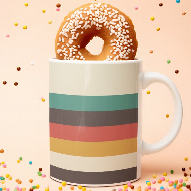 Caneca De Café Listras de cor clara da vindima (Mugs and cups)