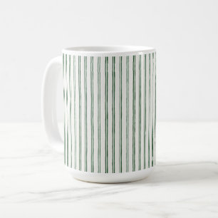 Caneca De Café Listras de Creme Verde de Natal