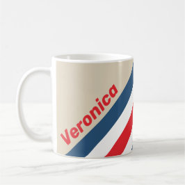 Caneca De Café Listras de Esquadrão Vintage com Nome