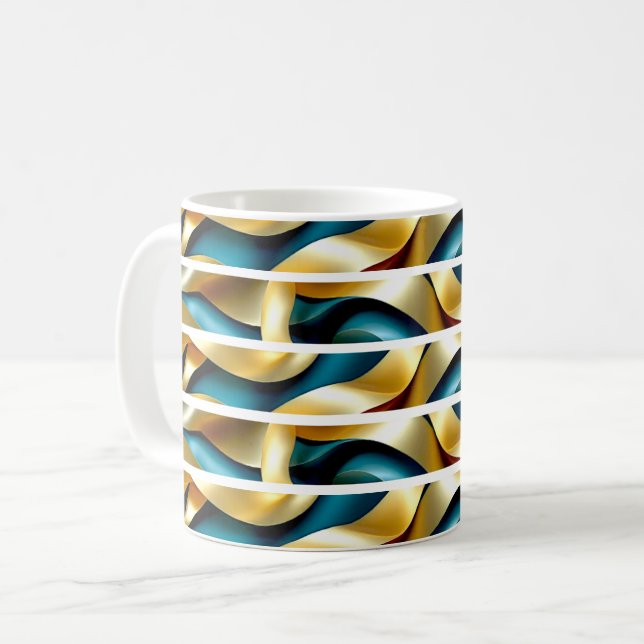 Caneca De Café Listras de Fita Abstrata (Frente Esquerda)