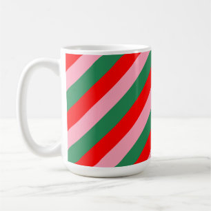 Caneca De Café Listras de Natal Contemporâneas