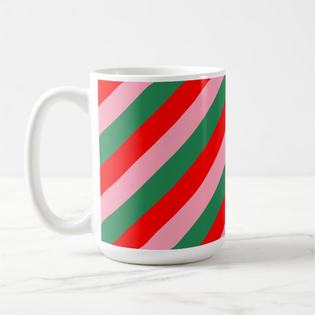 Caneca De Café Listras de Natal Contemporâneas  (Esquerda)