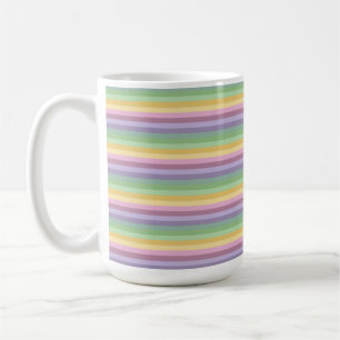 CANECA DE CAFÉ LISTRAS DE PÁSCOA AMARELO VERDE ROSA ROXO