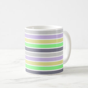 Caneca De Café Listras de pastel e branco