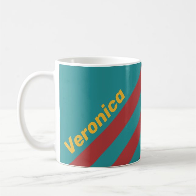 Caneca De Café Listras de Recife Rubi com Nome (Esquerda)