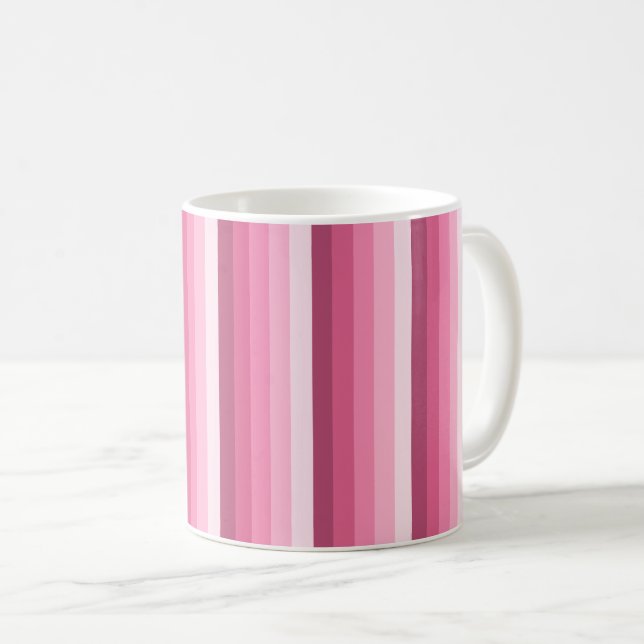 Caneca De Café Listras de sombra rosa (Frente Esquerda)