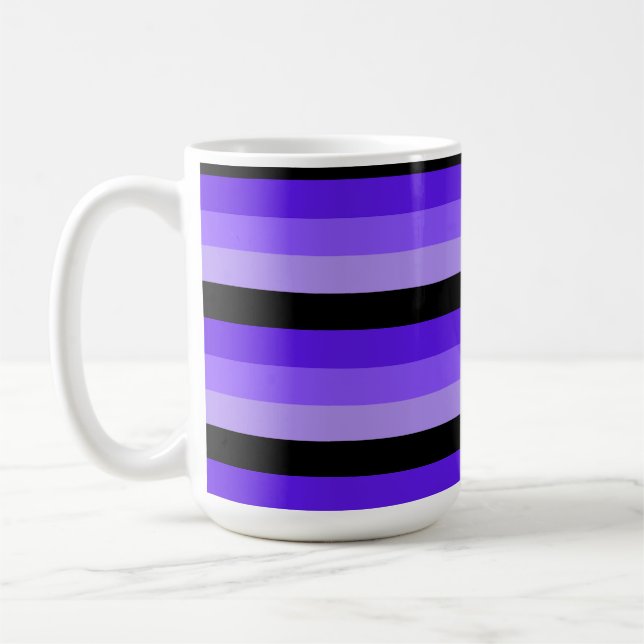 Caneca De Café Listras de Tons de Roxo com Preto (Esquerda)