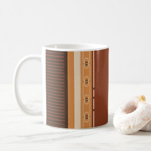 Caneca De Café Listras de Tons Terrosos Decoração Minimalista par
