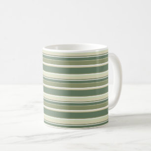 Caneca De Café listras de verde-oliva