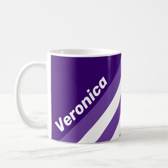 Caneca De Café Listras de Videira Retrô com Nome (Esquerda)