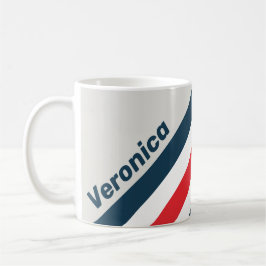 Caneca De Café Listras de Warbird com Nome