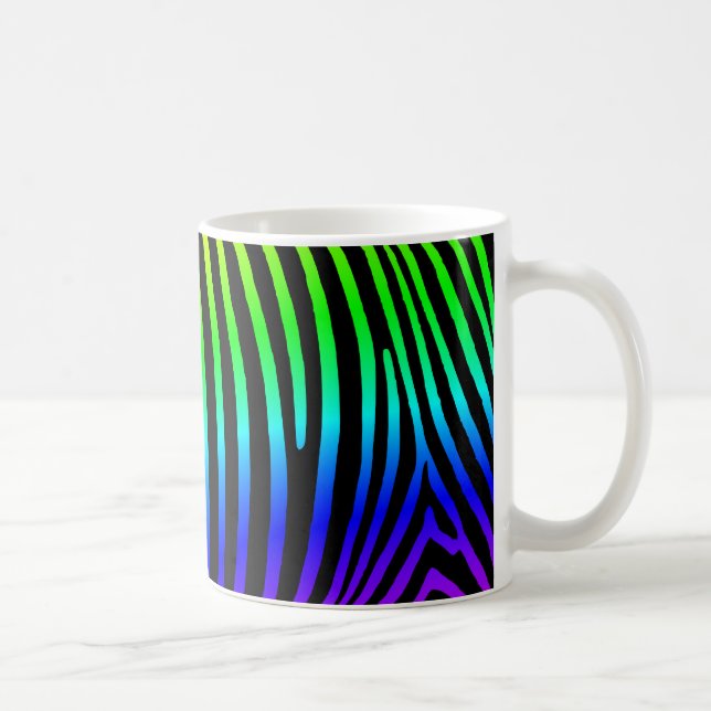 Caneca De Café Listras de Zebra Arco-íris (Direita)