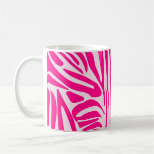 Caneca De Café Listras de zebra rosa