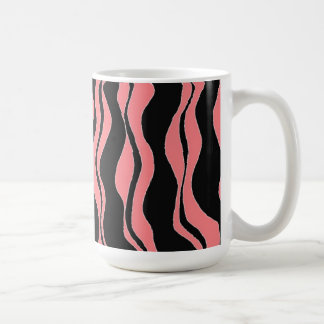 Caneca De Café Listras de Zebra Rosa e Preto
