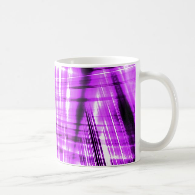 Caneca De Café Listras dinâmicas pretas e roxas (Direita)