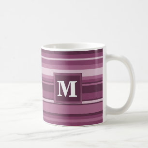 Caneca De Café Listras do malva do monograma