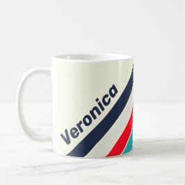 Caneca De Café Listras do Oceano Vintage com Nome