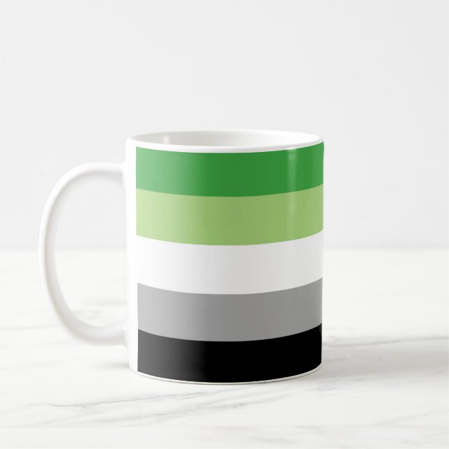Caneca De Café Listras do Orgulho Aromântico (Esquerda)