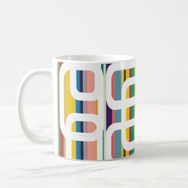 Caneca De Café Listras e Retângulos Coffee Mug (Esquerda)