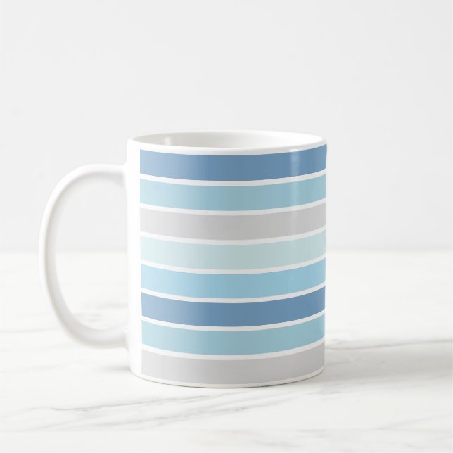 Caneca De Café Listras em Tons de Azul (Esquerda)