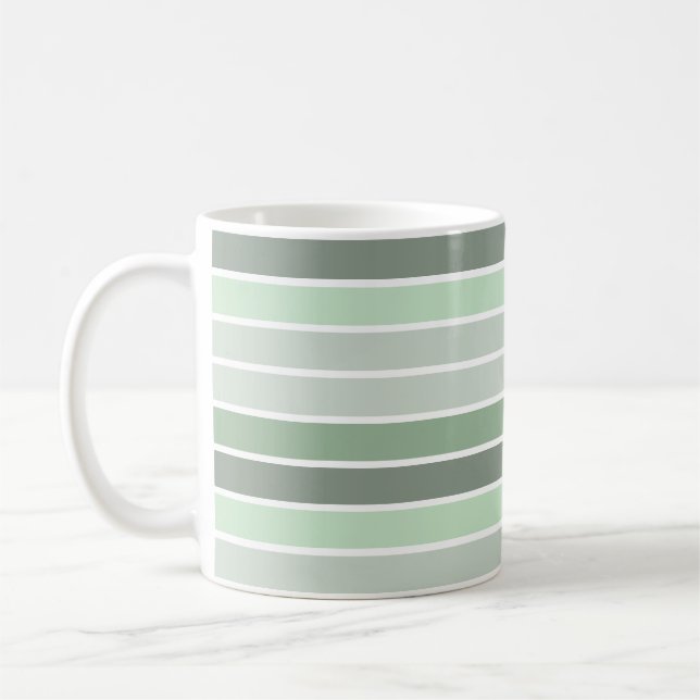 Caneca De Café Listras em Tons de Verde (Esquerda)