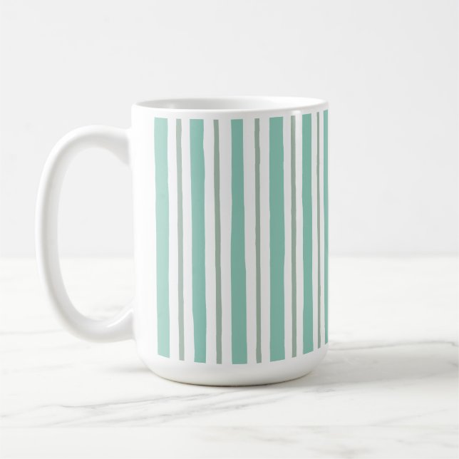Caneca De Café Listras estilo cor Verde Sage Claro (Esquerda)