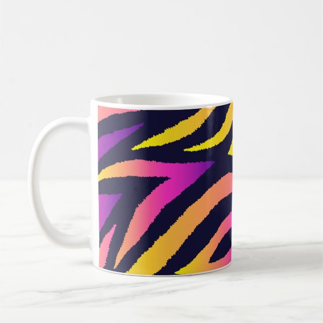 Caneca De Café listras holográficas, padrão futurista sem problem (Esquerda)