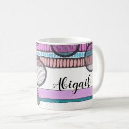 Caneca De Café Listras horizontais mídia mista abstrato, seu nome