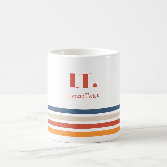 Caneca De Café Listras Horizontais Monograma (Centro)