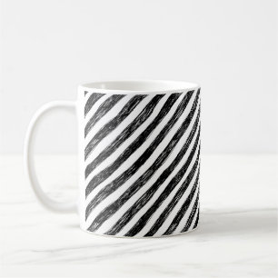 Caneca De Café Listras lineares pretas, padrão sem costura.