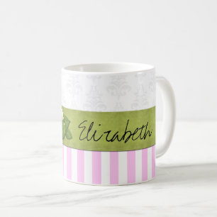 Caneca De Café Listras, Linhas, Padrões Retirados, Seu Nome