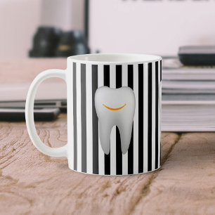 Caneca De Café Listras modernas do assistente dental do