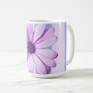 Caneca De Café Listras pastel com padrão de Margaridas
