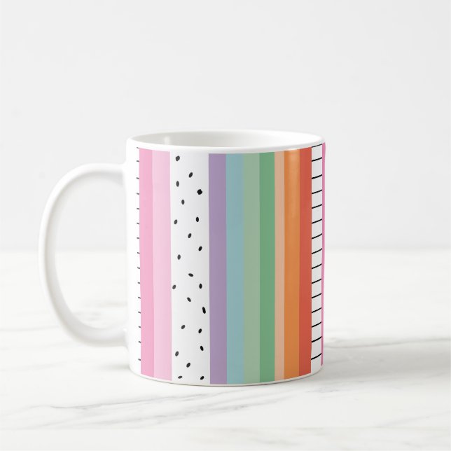 Caneca De Café Listras Pop Caprichosas (Esquerda)