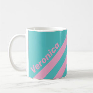 Caneca De Café Listras retrô da South Beach com Nome