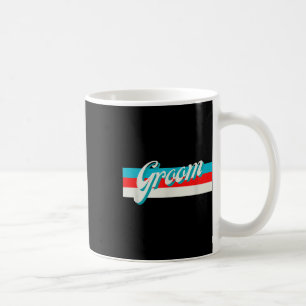 Caneca De Café Listras retrô do noivo padrinhos engajados casamen